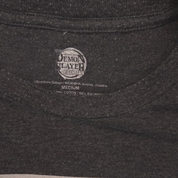 Demon Slayer Anime Short Sleeve Crew Neck Graphic T-Shirt Mens Size M Gray - Picture 3 of 9